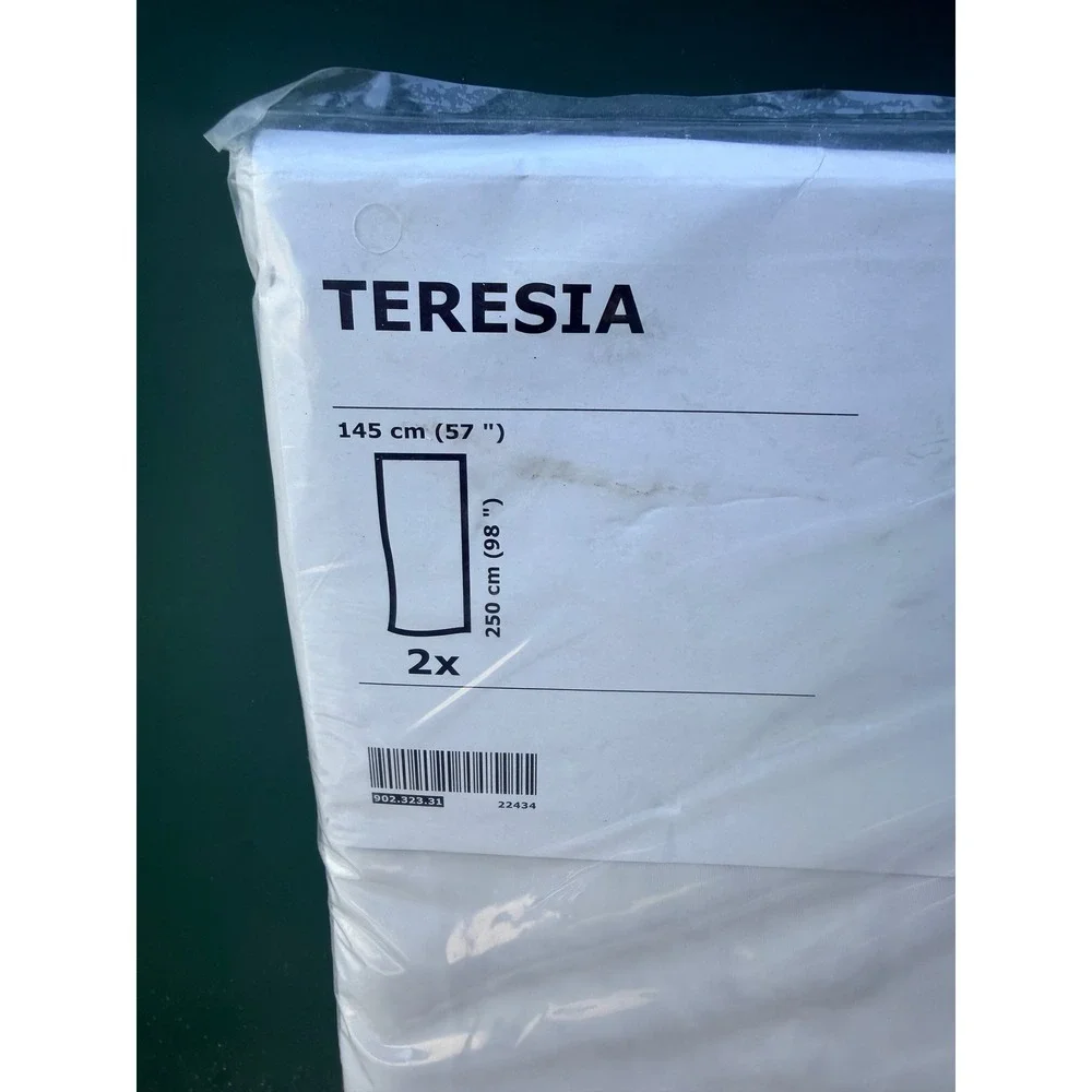 IKEA TERESIA Sheer Curtains 1 Pair White 57x98 902.323.31 New Sealed